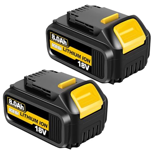 2PC 18V 8.0Ah Replacement for Dewalt 18V Battery for Dewalt Battery 18V