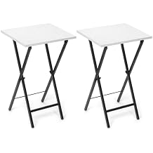 Acovy TV Tray Table Set of 2, TV Dinner Tray, Folding Table, Foldable TV-Trays, Side Table for Bed, Couch, Portable and Small Easy to Move