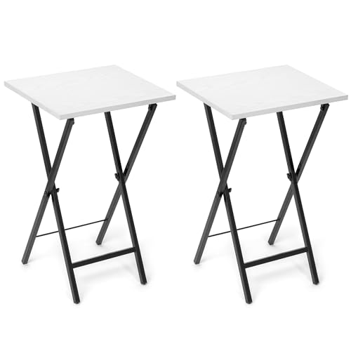 Acovy TV Tray Table Set of 2, TV Dinner Tray, Folding Table, Foldable TV-Trays, Side Table for Bed, Couch, Portable and Small Easy to Move by Acovy - Used condition - US$25.49