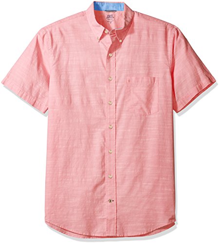 IZOD Men's Big and Tall Saltwater Dockside Chambray Solid Short Sleeve Shirt