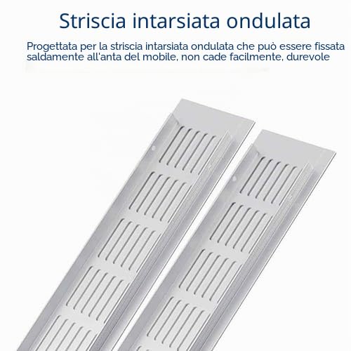 griglia aerazione rettangolare, 1 pz. Lega di alluminio traspirante maglia rettangolare armadio aria sfiato scarpiera armadio prese d'aria di raffreddamento(200x800mm)