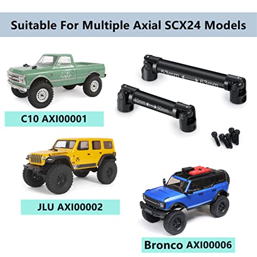 MORLORDY RC Center Drive Shafts Steel Driveshafts for SCX24 Upgrades AXI00001 C10 AXI00002 JLU AXI00006 1/24 Scale RC Crawler Car - Thumbnail 3