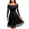 MISSMAY-Womens-Vintage-Floral-Lace-Long-Sleeve-Boat-Neck-Cocktail-Party-Swing-Dress MISSMAY Women's Vintage Floral Lace Long Sleeve Boat Neck Cocktail Party Swing Dress (Large, Black)