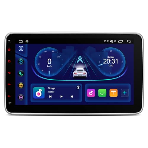 XTRONS Universal Double Din Car Stereo, Android 14 Octa Core Car Radio Player, 10.1 Inch Touch Screen Head Unit GPS Navigation Support Bluetooth DSP CarPlay Android Auto Split Screen 4G LTE 5GHz WiFi