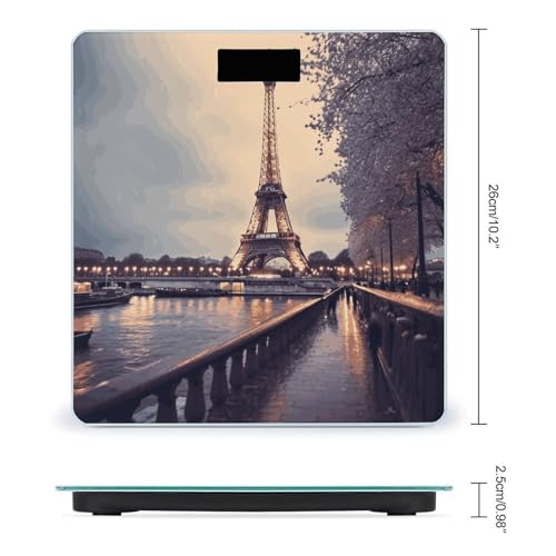 Báscula de baño digital con plataforma de vidrio templado y pantalla LCD miniatura 2