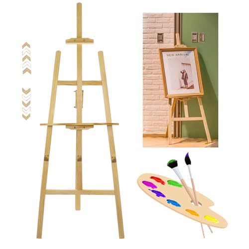 HSHa Caballete para cartel de boda, póster de 175 cm, altura ajustable, caballete de taller, caballete de tres pies para niños y adultos