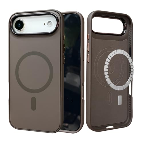 Image of Elzzi Magnetic for iPhone 17 Air Case (2025)(Compatible with MagSafe)(Military Grade Drop Protection) Matte Shockproof with Anti-Fingerprint Phone Cover, 6.6''|Brown