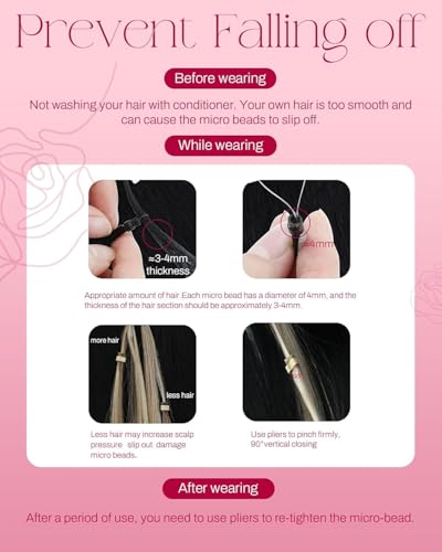 Image of Moresoo Micro Link Hair Extensions Human Hair, Platinum Blonde, 18 Inch | 50g 50 strands, individual strand extensions, cool platinum tone, buildable volume, travel, party styling, natural movement