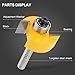 Exqutoo 1/4 Inch Shank Rabbet Router Bit Set with 6 Adjustable Bearing Carbide Tipped Rabbeting Bit(1/8