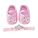 Baby Shoes with Hair Band Fashion Soft Soled Infant Shoes Versatile Dress Flower Princess Shoes Size 3 Girls Shoes (Pink, 4.5 Infant)