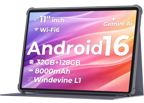 Image of Android Tablet 11 inch, Android 16 with 32GB RAM + 128GB ROM and 8000 mAh