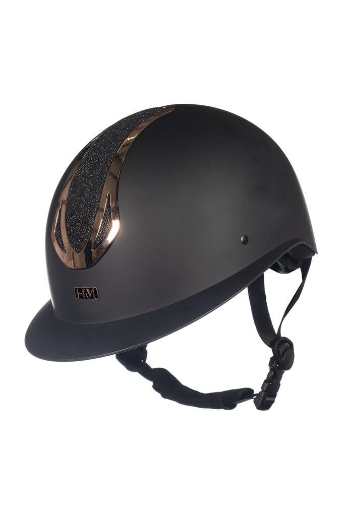 HKM Unisex Illusion Casco da equitazione Nero/Oro Rosa M = 55-57 cm