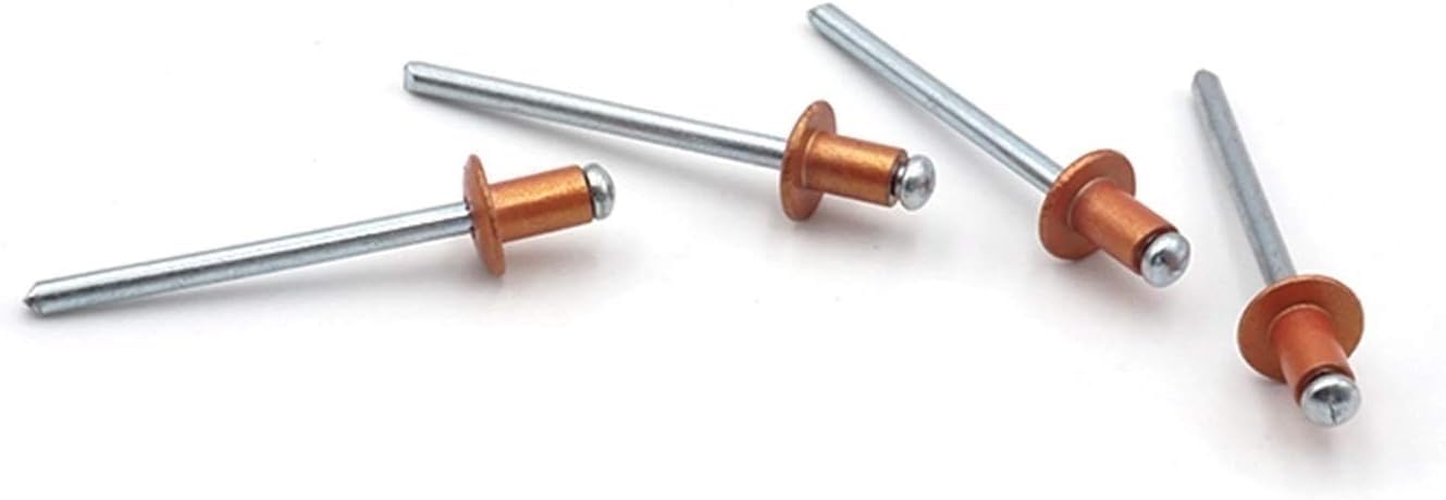 Viti Dadi, elementi di fissaggio, rivetti, rivetti 5x15/16/18/20/21/22/23/24/25 6x10 4.8x10x16mm Rivetto cieco aperto in acciaio alluminio dorato Rivetti a testa bombata Tirando i rivetti Decorazione