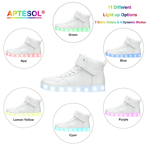 Aptesol UH15242540 Kids Led Light Up Shoes High Top Cool Usb Rechargeable Flashing Sneakers thumb #1