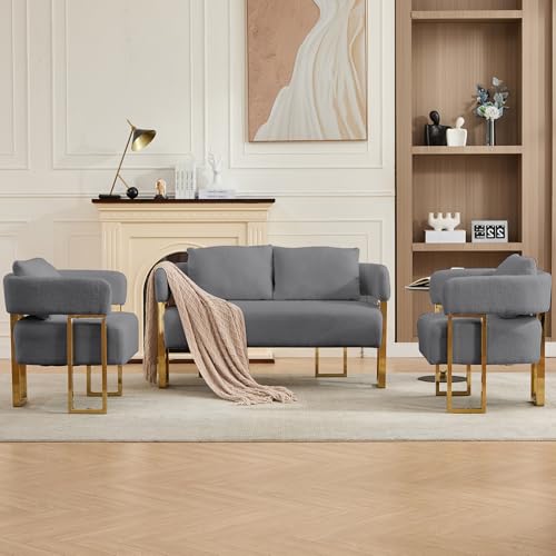 YISHENG Loveseat Sofa and 2 Accent Chairs Comfy Sofa Modern