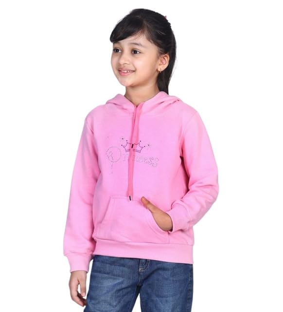 Girl's Fleece Embellished Long Sleeves Sweatshirt (Light Pink, 10-11-Yrs)-PID66171-picture-14