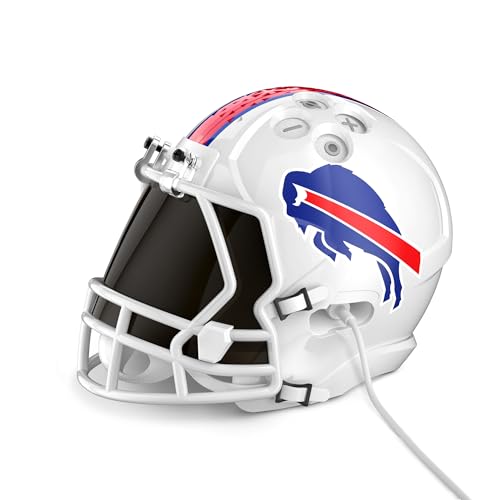 Image of NFL Echo Dot Bundle: Includes Echo Dot | Glacier White and Limited-Edition NFL Helmet Stand | Buffalo Bills
