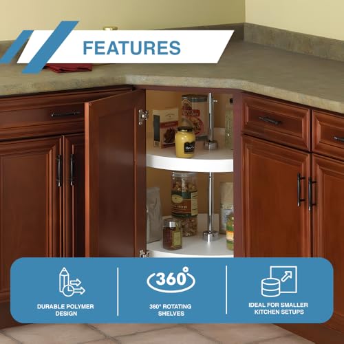 Knape & Vogt PFN32ST-W 31.5" by 32" by 32" Full-Round Polymer Lazy Susan Cabinet Organizer,White by Knape & Vogt - Image 5