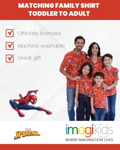 Image of Marvel Spider-Man Matching Family Button Front Hawaiian Shirt