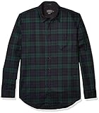 Pendleton Men's Lodge Classic Long Sleeve Button Front Wool Shirt, Black Watch Tartan, LG-TALL