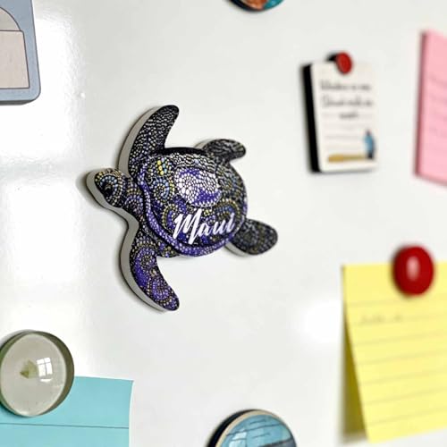 Imán de nevera decorativo de tortuga Maui en resina 3D miniatura 4
