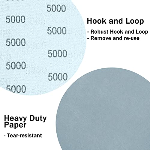 S&F Stead & Fast 6 Inch Sanding Discs Hook And Loop 24 Pcs, 3000 4000 5000 7000 Grit Sandpaper Wet Dry For Automotive Metal, Assorted Silicon Carbide Fine Grit Sand Paper For Orbital Sander #TOP3
