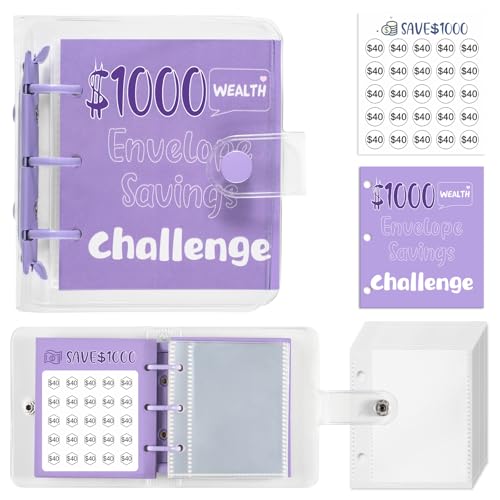 Drawelry Mini Money Saving Binder, 25 Cash Envelopes Money Saving...
