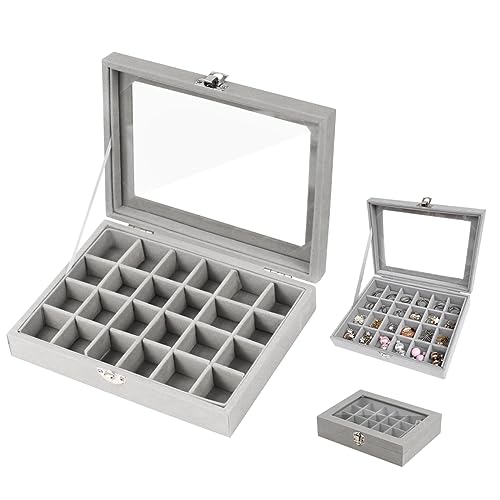 Suevut Joyero con 24 compartimentos, Caja Joyero, caja de almacenamien