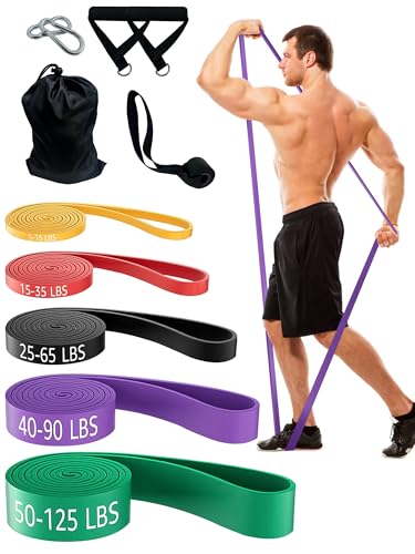 Resistance Bands Exercise Bands, Pull Up Assist Bands, Workout Bands Set with Handles and Door Anchor, Elastic Band for Working Out, Body Stretching, Muscle Training, Men Women by Whtawtaw - Image 2