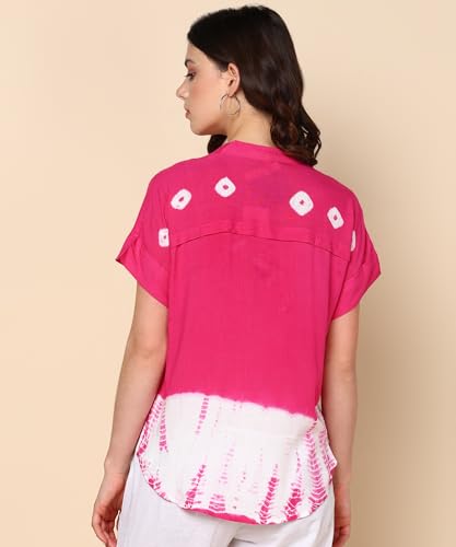 Image of Maaesa Hand Dyed Rayon Top for Women