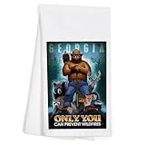 Lantern Press Georgia, Smokey Bear, Only You Can Prevent Wildfires (100% Cotton Tea Towel, Decorative Hand Towel, for Kitchen and Home)