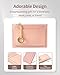 SENCCO Slim Credit Card Holder for Women - Small PU Leather Wallet with Zipper Pocket & Key-Ring, Compact for Credit Cards, Cash, Coins - Black