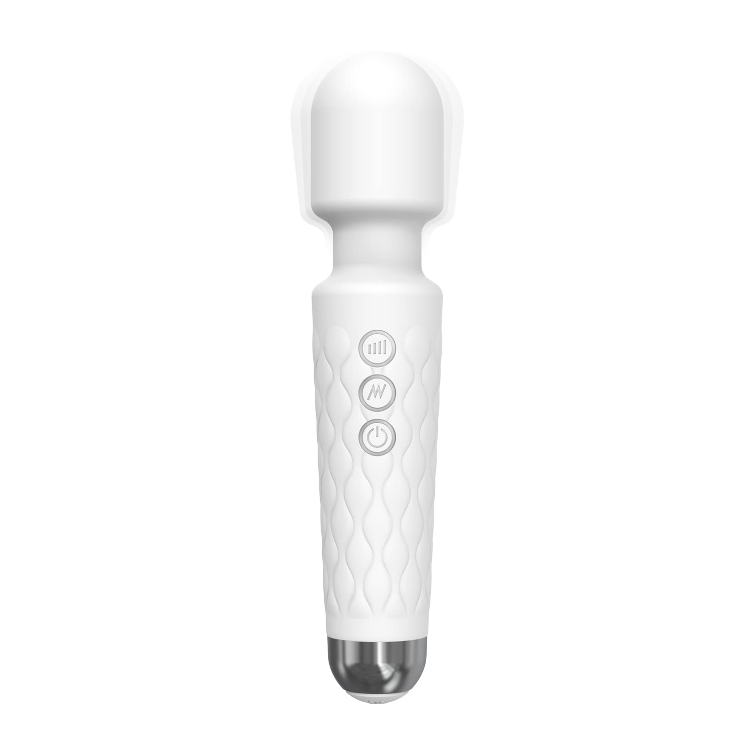 Handheld Cordless Personal Powerful Portable 8 Speeds 20 Vibration Mini Electric Massager Tool for Muscle Scalp Back Leg Waist Shoulder Head Arm Body Relaxtion - White