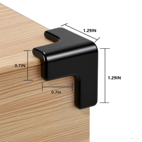 Image of Black Soft Silicone Corner Guards for Baby Proofing - Adhesive Clear Table Edge Protectors for Furniture, Glass Tables, Sharp Edges (Black, 8-Pack)