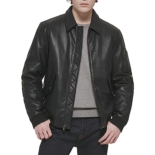 Image of Tommy Hilfiger Adaptive Men's Tommy Hilfiger Men's Smooth Lamb Touch Faux Leather Unfilled Bomber