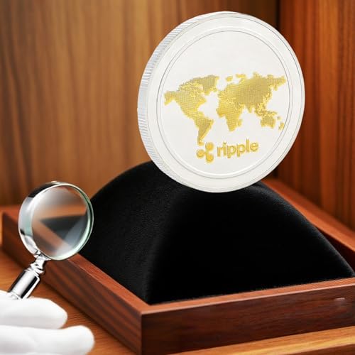 Gold-Plated Ripple XRP Coin – XRP Ripple Physical Crypto Coin – Commemorative Cryptocurrency Collectible – Hobby Gift for Crypto Enthusiasts (Silver1PCS) - Image 6