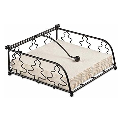 Ambiente Servilletero con diseño de árbol de Navidad, color negro Cover