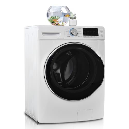 Front Load Washing Machine 4.5 Cu. Ft Washer Machine 27IN Large Capacity 12 Washing Cycles Super Speed Clothes Washing lavadora for Apartment RV, Steam Refresh