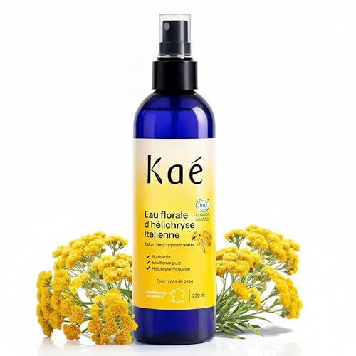KAÉ Eau Florale d’Hélichryse Italienne Bio Fabriquée en France 99,8% Naturelle - Lotion Tonique Apaisante, Aide à Atténuer l’Aspect des Imperfections...