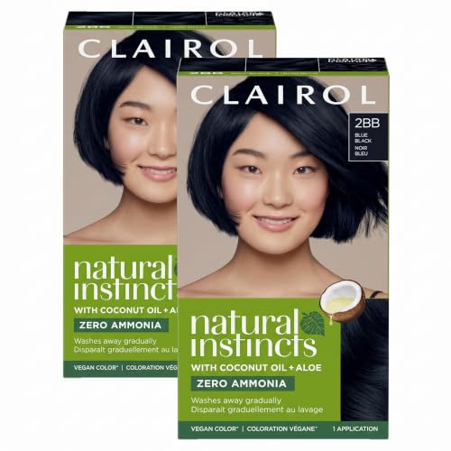 Clairol Natural Instincts Demi-Permanent Hair Dye, 2BB Blue Black Hair Color, Pack of 2