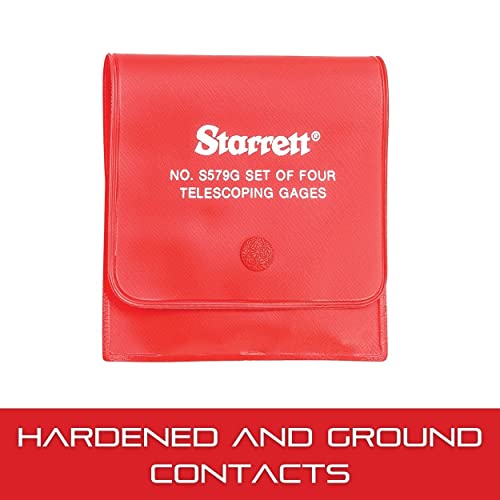 Starrett Telescoping Gage Set, Self-Centering With Two Arms - For Determining True Size Of Holes, Slots, Recesses - 5/16" - 2-1/8" Range, 2-3/8" - 12" Handle Length - S579Gz #TOP3
