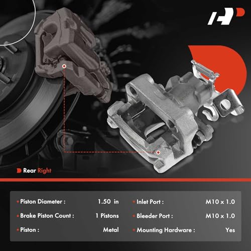 A-Premium Rear Right Disc Brake Caliper Assembly with Bracket Compatible with Toyota Models - Prius 2010-2015, Prius Plug-In 2012-2015, L4 1.8L, Hatchback by A-Premium - Image 2