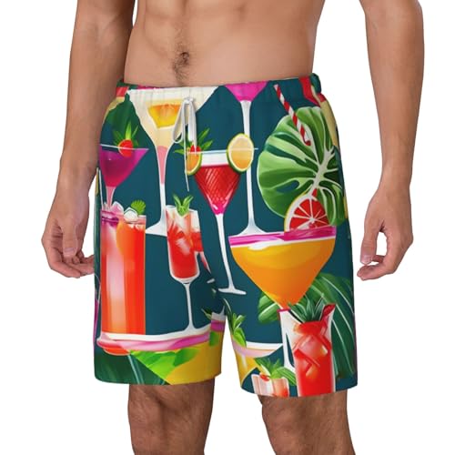 Short de bain homme séchage rapide motif cocktail tropical avec doublure confort - 2