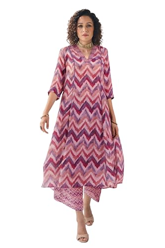 Toochki Salwar Suit Set For Women | Kurta Set For Women | Zig Zag Printed Salwar Suits | Ethnic Wear Salwar Suits | Two Piece Kurta Set | Salwar Kurta Set For Women | A Line Salwar Suit Set