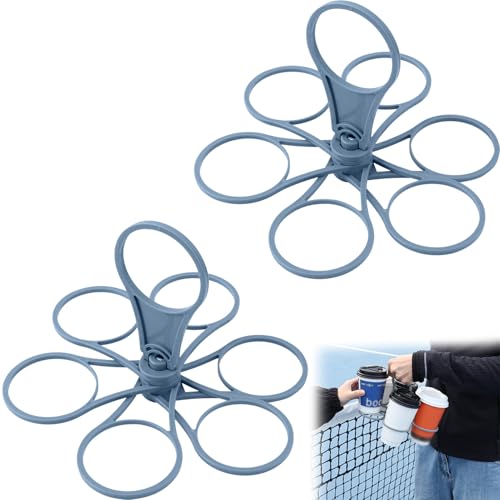 Ousuwo 2 Piezas de portavasos Plegables para Bebidas, portavasos portátil y Giratorio 6 en 1 con asa para té de Burbujas, café, refrescos y Vino, Almacenamiento Compacto para restaurantes