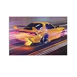 BISUE JDM Rx7 Car Poster Super Drag Racing Cool Aesthetic Canvas Art Poster and Wall Art Picture Pri