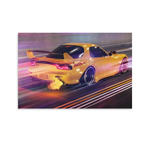 Bisue Jdm Rx7 Car Poster Super Drag Racing Cool Aesthetic Canvas Art Poster And Wall Art Picture Print Modern Family Bedroom Decor Posters 12X18Inch(30X45Cm) #TOP2