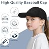 BSBUY Baseball Cap Kids Classic Plain Baseball Hats, Polo Style Baseball Sun-Hat Unisex, Adjustable Sports Casual Cap Breathable Summer Sun Visor Hat Dad Hat for Outdoor Golf Tennis(Black) #3