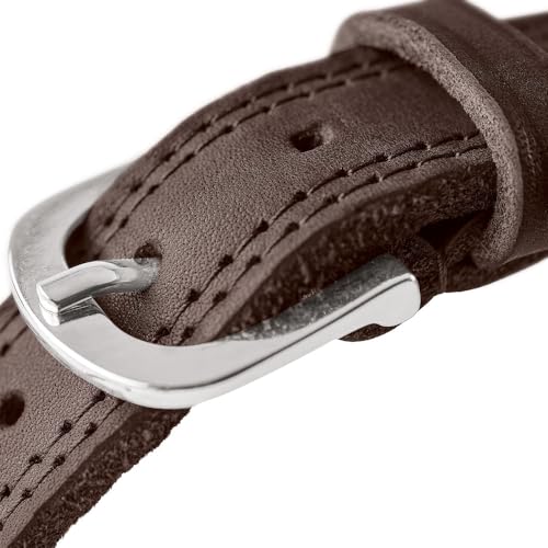 HUNTER Hundehalsband LEMVIG, Farbe: Cognac/Oliv, Leder, belastbar & strapazierfähig, angenehm weich, komfortabel, elegant & trendig, Made in Germany, Größe: 55