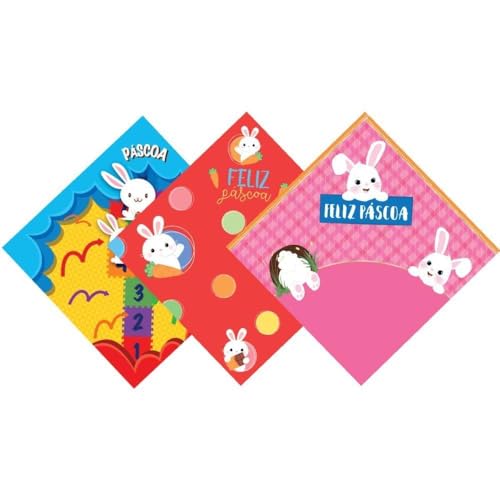 Embalagem Para Ovo De Páscoa, Packpel, 32x32 cm, Feliz Páscoa, Pacote com 5, Estampas Sortidas